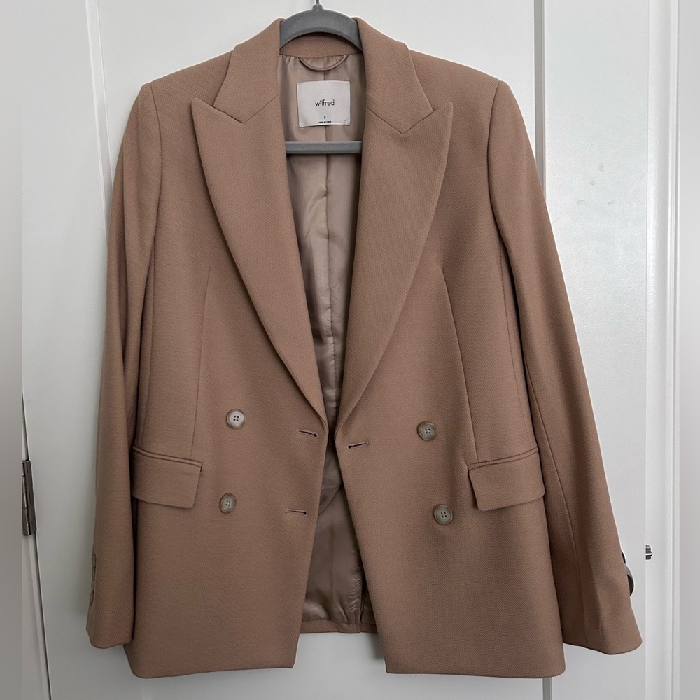 Aritzia Wilfred Margaux Twill Blazer - Tannin